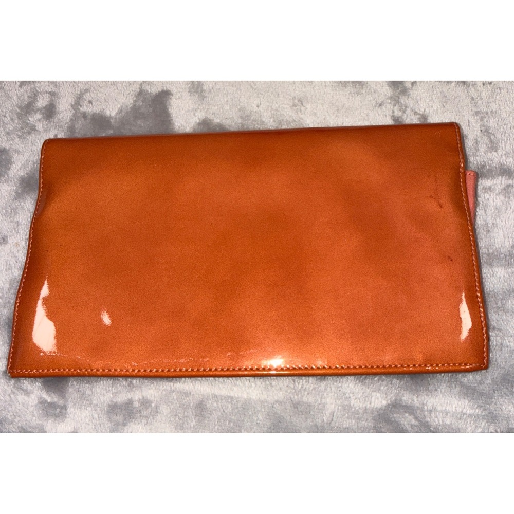Chanel Vintage Orange Patent Leather Wallet on Chain Crossbody Bag CC Logo - Picture 3 of 10